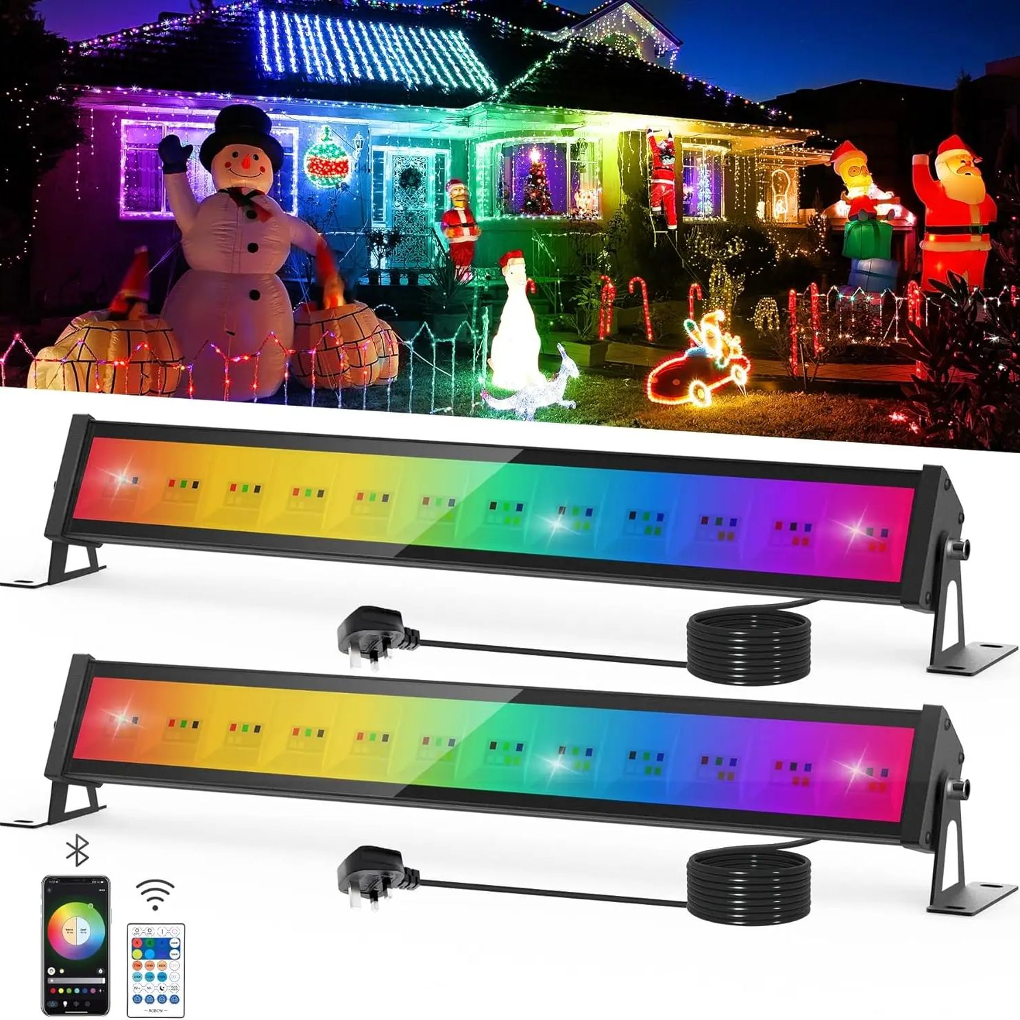 Smart Garden Lights Uk - 50 واط RGB LED الكاشف بار