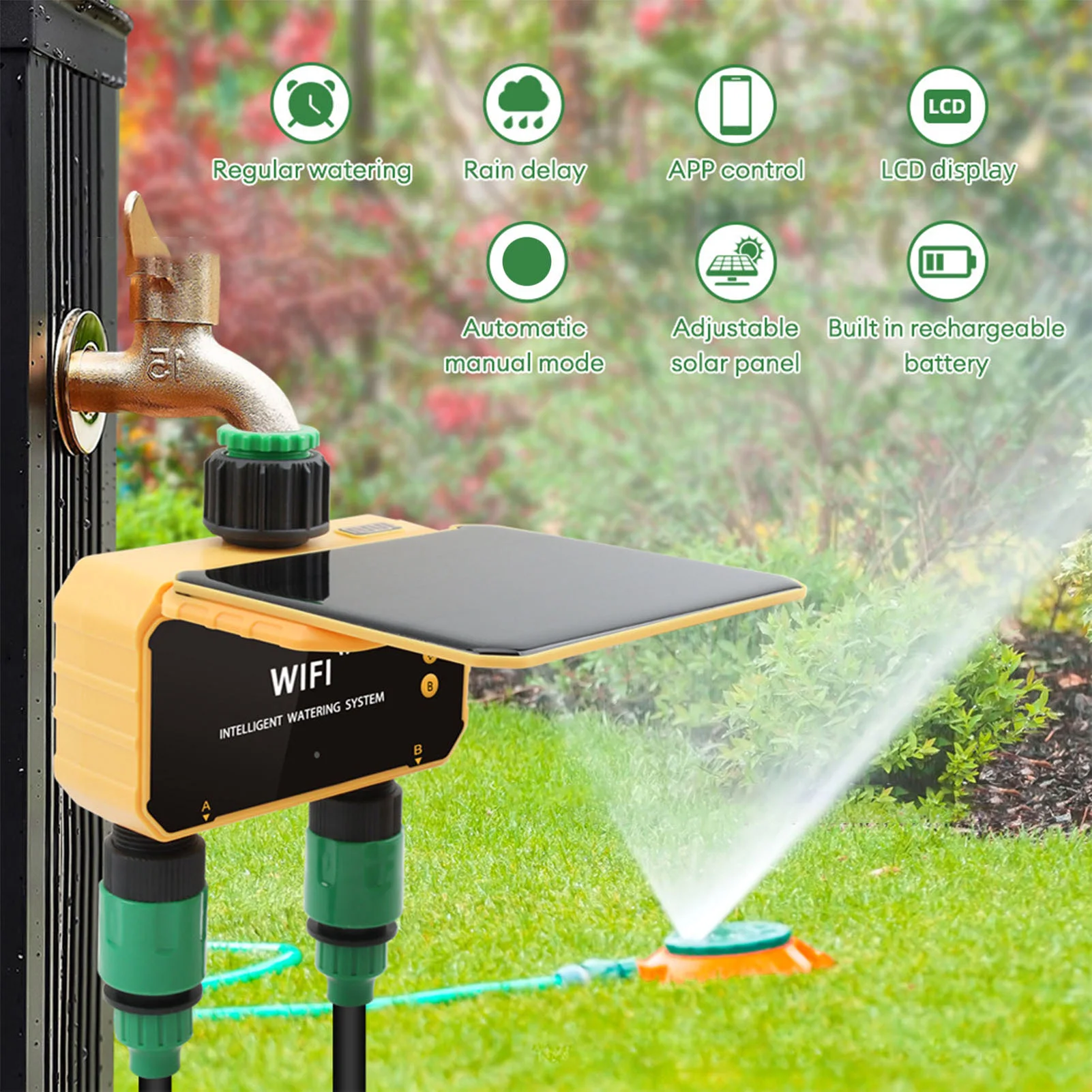 Smart Garden Timer - مؤقت ري ذكي يعمل بالطاقة الشمسية