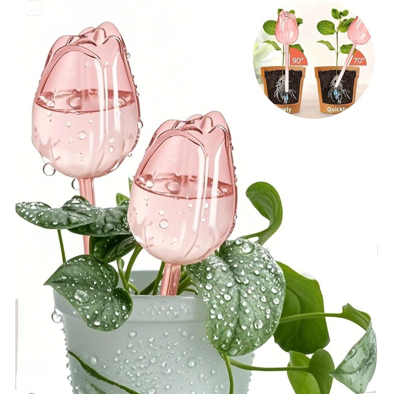 كرات سقي نباتات التوليب الوردي - مراجعة Plant Watering Globe وسعره