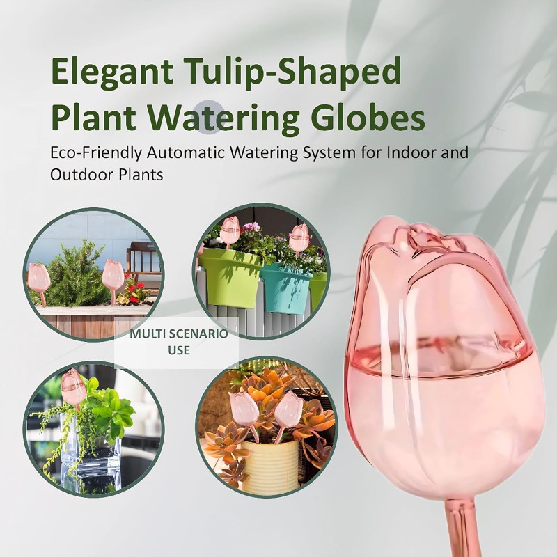 كرات سقي نباتات التوليب الوردي - مراجعة Plant Watering Globe وسعره