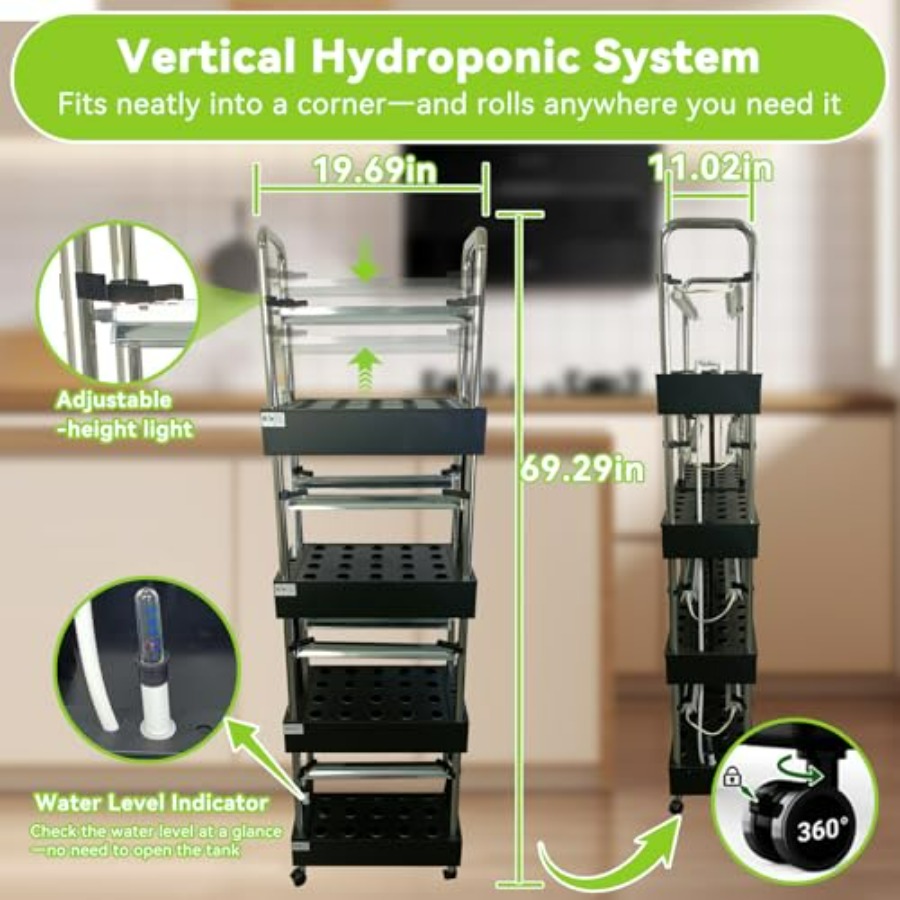 نظام زراعة مائية داخلي: حديقة  - مراجعة Smart Garden Vertical وسعره